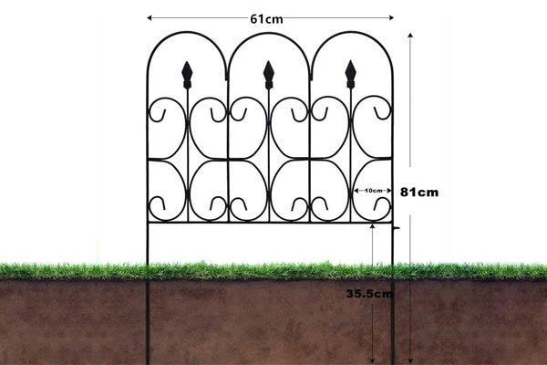 Metal exterior da cama de flor que cerca a afiação do piquete da decoração dos painéis da barreira