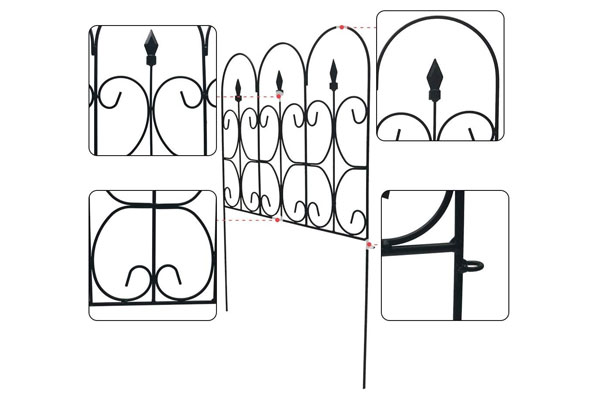 Metal exterior da cama de flor que cerca a afiação do piquete da decoração dos painéis da barreira