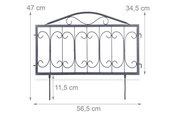 Borda decorativa da cerca do jardim do metal do pátio exterior para a paisagem, seções animais da barreira da borda de dobramento que cercam painéis